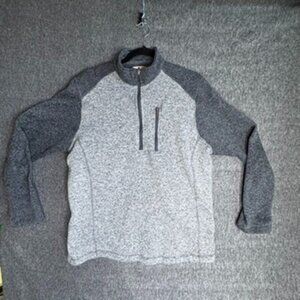 Woolrich Gray Colorblock Better Sweater Knit 1/4 Zip Pullover Men's SZ LG